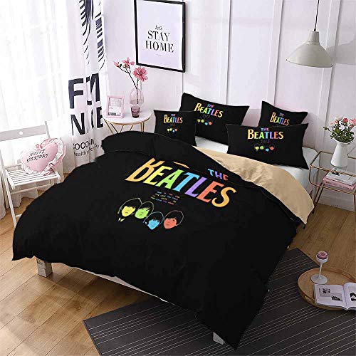 Ensemble De 3 Housses De Couette à Longues Fibres 60, Les Beatles en Pur Coton Et en Satin Assortis (200 x 200 cm… - Les Beatles, Paul McCartney, John Lennon, RIngo Starr, George Harrison Ensemble De 3 Housses De Couette à Longues Fibres 60, Les Beatles en Pur Coton Et en Satin Assortis (200 x 200 cm…