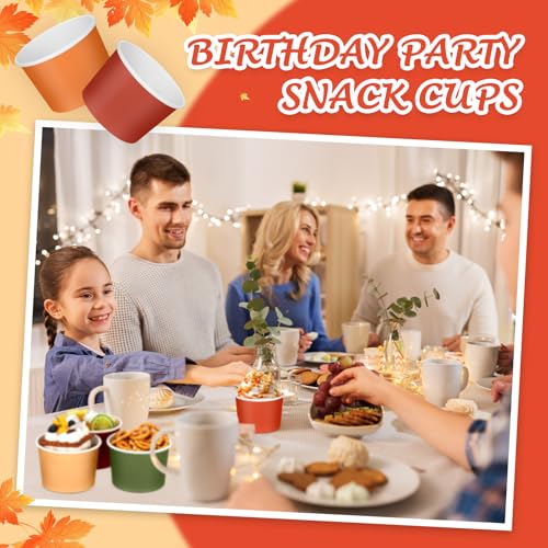 Image of Nuenen 300 Pcs Disposable Ice Cream Cups Bulk 8 oz, Autumn Colors