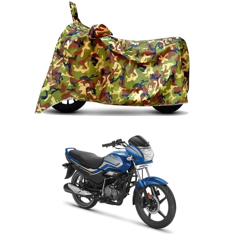 Image of Waterproof 100% PVC Coated Bike Scooty Two Wheeler Body Cover Compatible for Hero Super Splendor /UV-Rays /Heat Protection /Birds Dropping /Scratchproof /Dust Proof [6X6 Jungle Print]