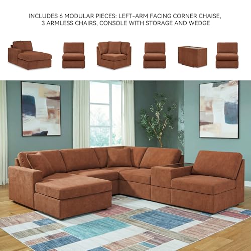 Image of Signature Design by Ashley 6-Piece Modular Sectional with Chaise, Spice
