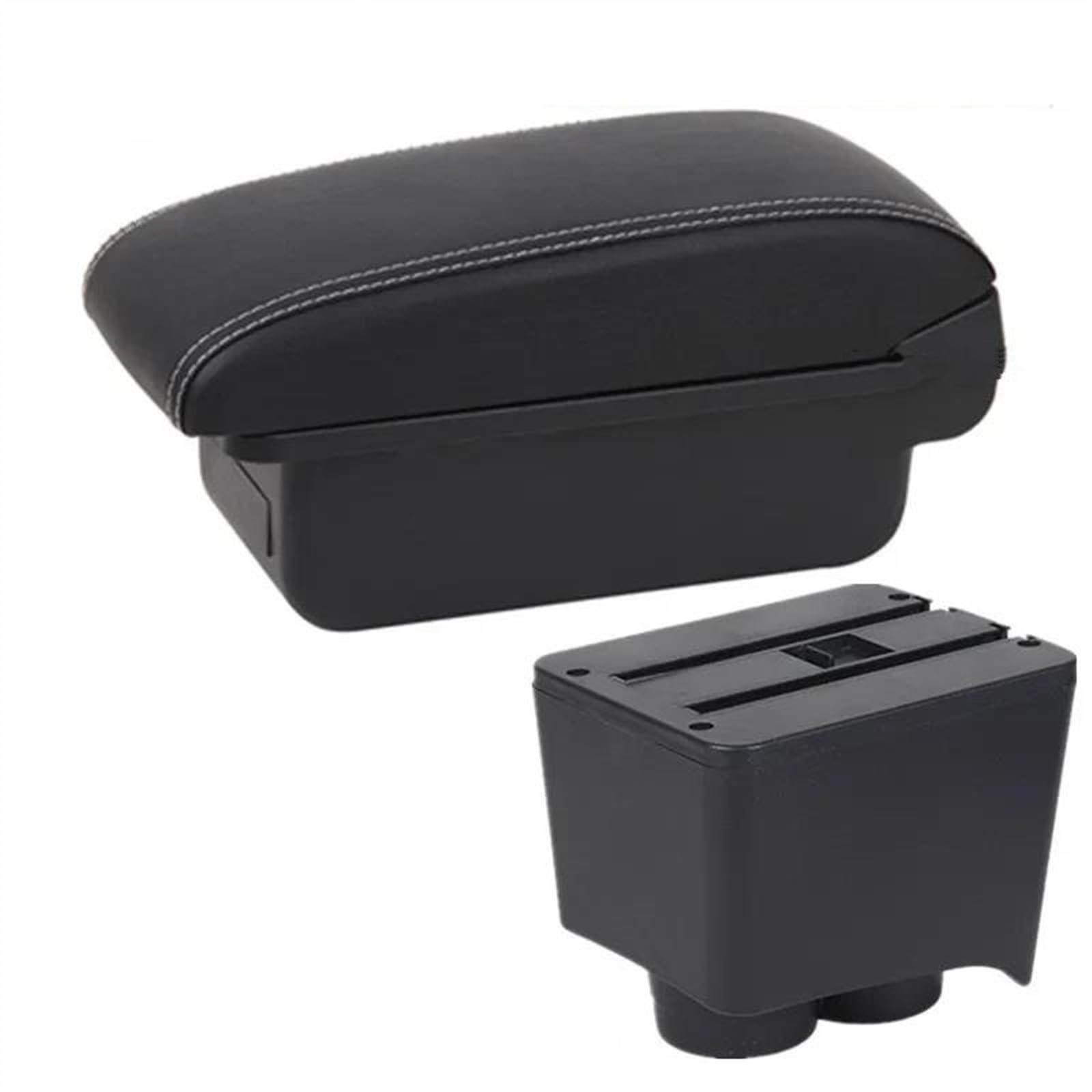 NMJLQW Storage Rack Car Interior Accessories Center Console Storage Box Multifunctional Armrest Storage Box ﻿For Polo 9N 3 2002-2009(A3 white line No USB)