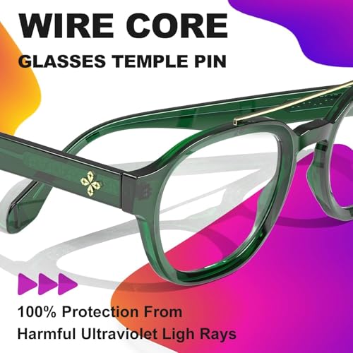 Image of VISOONE Retro Round Anti Eyestrain Metal Medium Eyewear Blue Light Blocking Glasses for Computer Gaming Women Man SANFORD
