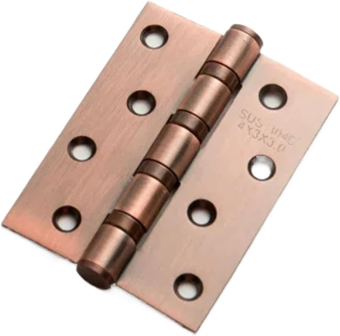 Adjustable Hinges Door Closing Hinges 2PCS 4 Inch Stainless Steel Hinge Black Gold Silent Bearing Engineering Supporting Door and Window Hardware Accessories(Brass)