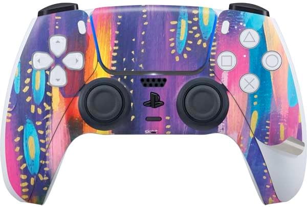 Skinit Decal Gaming Skin Compatible with PS5 Pro Bundle - Officially Licensed Kaleidoscope Brush Stroke by Etta Vee Design