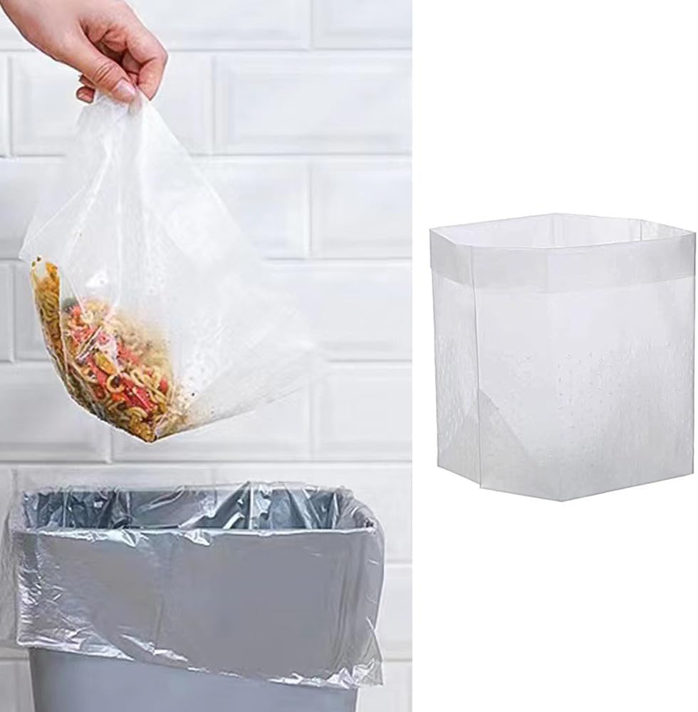50 Pack Disposable Colander Kitchen Sink Strainer Sink Basket Large Plastic Strainer Net Bag for Kitchen Garbage Disposal Prepping Veggies Compost Bin Collecting Food Waste Leftover Debris