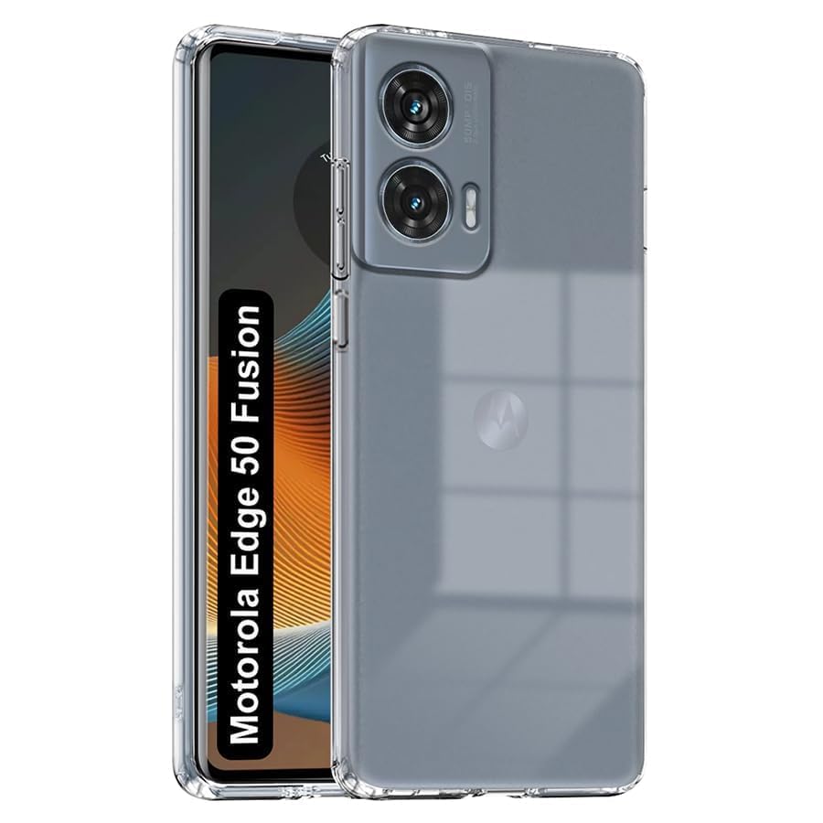 Image of COVERBLACK Soft Rubber Silicon Clear Back Cover Compatible Model for Motorola Edge 50 Fusion - Transparent