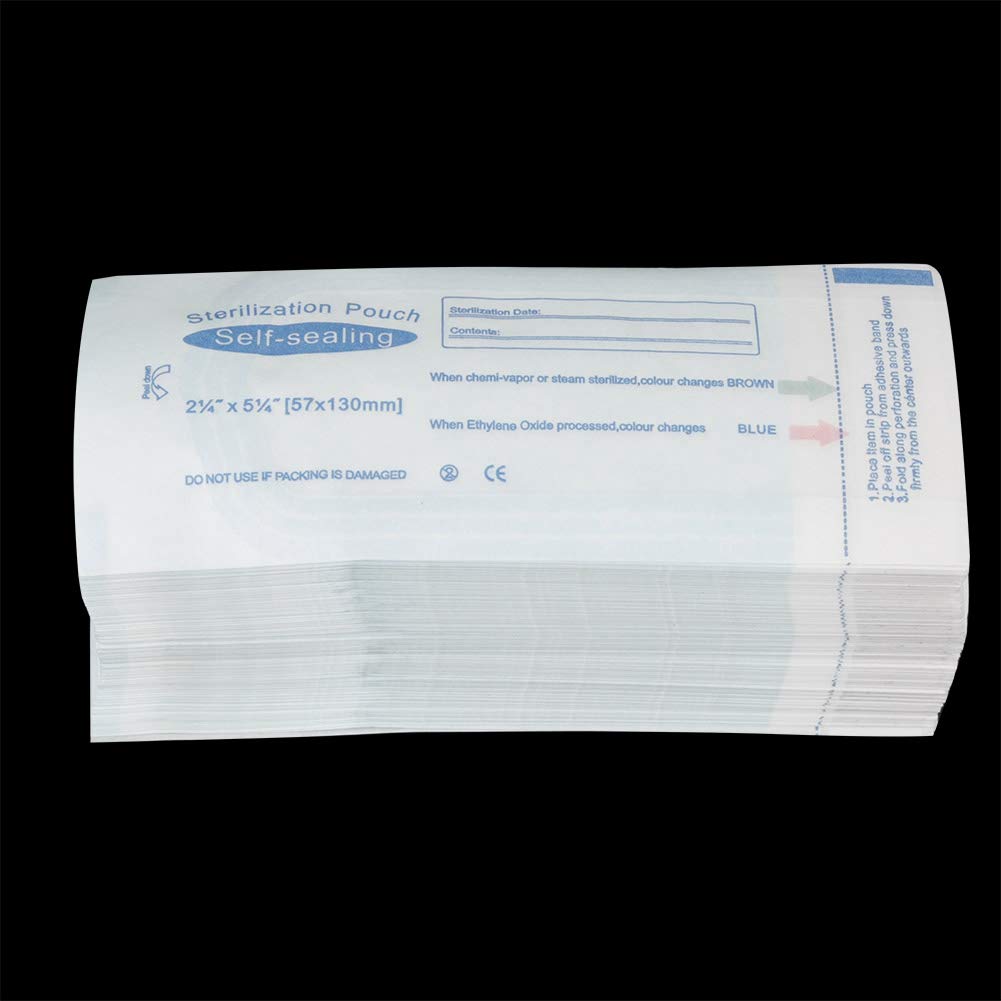 Yosoo Sachet Hermétique, Sac de stérilisation Auto-scellant, 200 Sacs de stérilisateur d'autoclave Sacs de stérilisation Dentaire pour Outils de Dentiste, Outils de Nettoyage