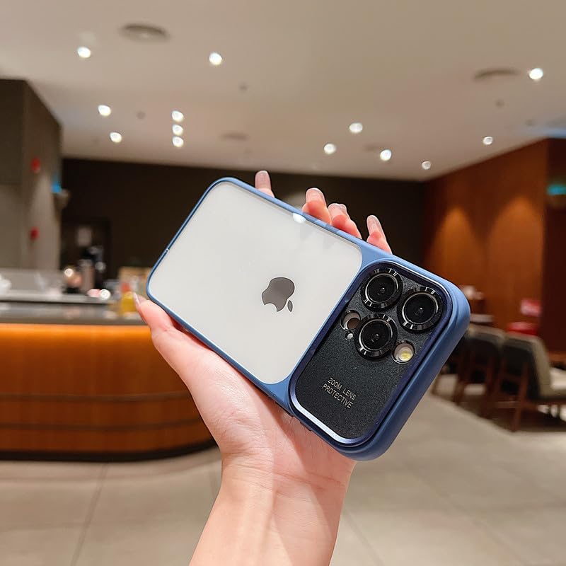 Image of LuxuryKase Shockproof Clear Case for iPhone 15 Pro Max | Camera Lens Protection | Slim Transparent Soft TPU Bumper | Anti-Yellow | Flexible Scratch Resistant Protective Cover - Blue