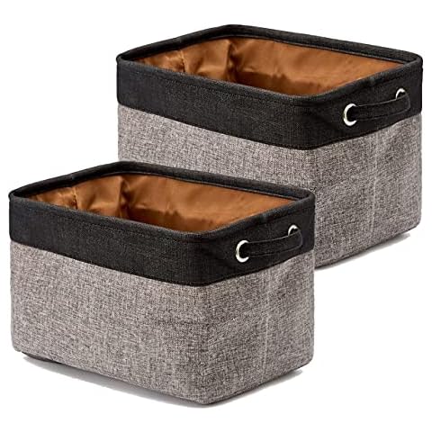 Aufbewahrungsbox Stoff, Gioyonil 2 Stück faltbare aufbewahrungskiste korb Organizer für Kinderzimmer, Spielzeug, Büros, Heimorganisation, Regal, Schrank ohne Deckel (38x26x24cm, Grau) Cover