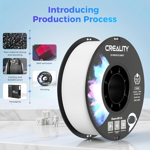 Image of Creality ABS Filament 1.75mm White 1KG, 3D Printer Filament, Excellent Resistance, Odorless Non-Toxic, Stability, Tough for Most 3D Printer