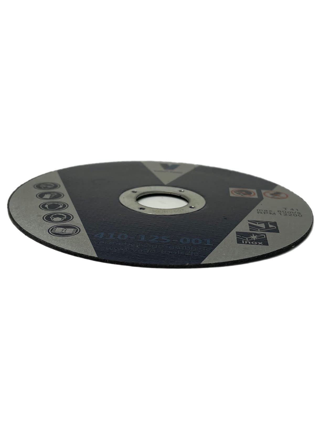 Lot de 100 disques à tronçonner flexibles 125 mm x 1 mm en acier inoxydable et métal