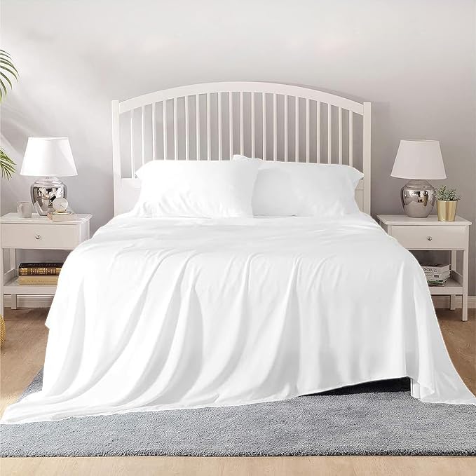 lecoo 100% Egyptian Cotton 800 Thread Count Queen Size 4 Piece Sheets Set, Ultra-Soft & Durable Hotel Luxury Sheets with 15" Inch Fit Deep Pockets -