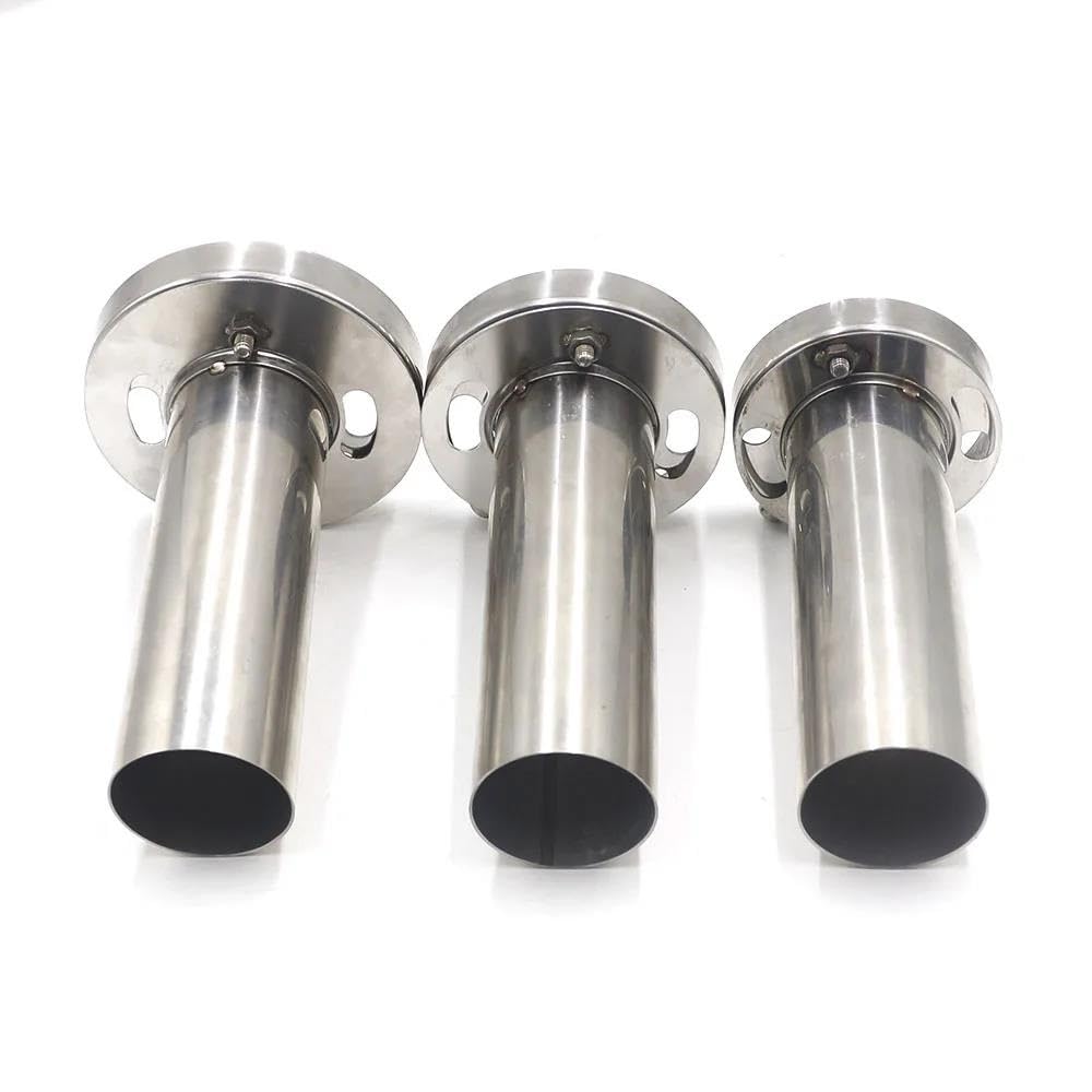 Auspuff Schalldämpfer Edelstahl Verstellbarer Auspuffschalldämpfer Universal 85 Mm 3,5 Zoll / 98 Mm 4 Zoll / 110 Mm 4,5 Zoll Auto-Chrom-Auspuffschalldämpfer Auto-Schalldämpfer(85mm 3.5)
