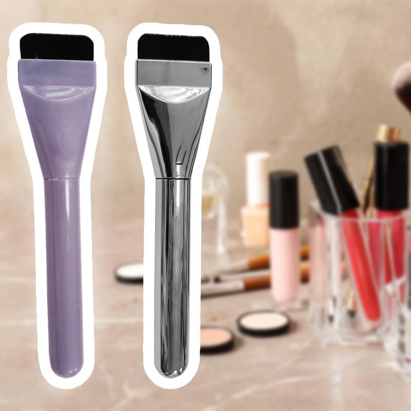4PCS Flat Foundation Brushes Set - Spatula Makeup Brush for Liquid Foundation, Face Cream, Powder, Concealer, Blush & Contour - Professional Blender Application Tools