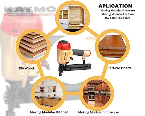 Image of Kaymo PRO-PS9040 Air Pneumatic Stapler 12-40mm | Gold with Red | Air Pressure: 75-100 psi