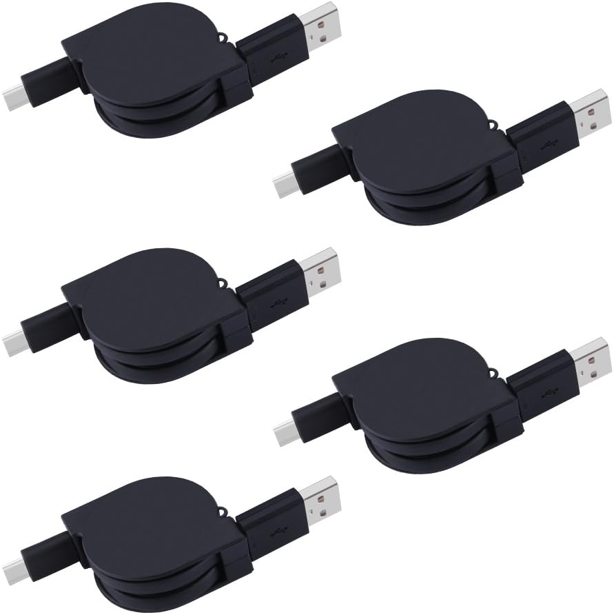 Retractable USB Type C Cable, CIQILY USB C to USB A Cord Data Transfer Sync & Charging for Samsung Galaxy S9 S8 Plus Note 8 LG V30 V20 G6 G5 New MacBook HTC U11/10 Google Pixel 2 XL Moto Z2