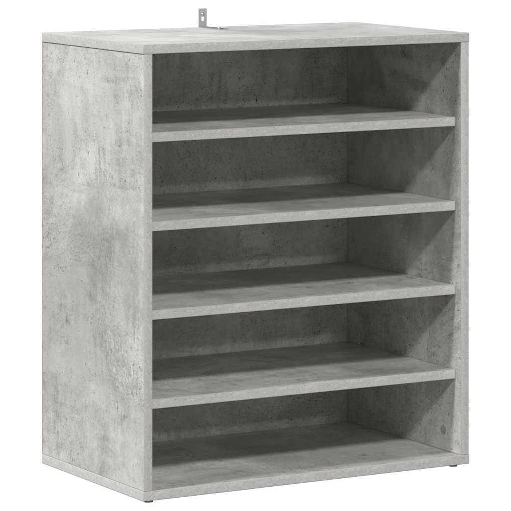 Rangement à chaussures 5 étagères en bois et commode à chaussures grise de 60 cm