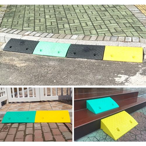 Alfombrillas de rampa plásticas, ayuda para arranque en colina, aptas para autos de chasis bajo y vehículos eléctricos, resistentes a rayones (Verde, 50 x 27 x 13 cm) miniatura 3