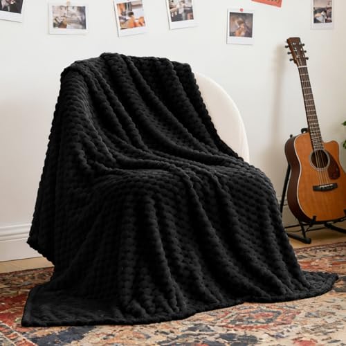 Image of BEDELITE Black Throw Blanket for Couch, Soft Cozy Gifts for Women, 50 * 60