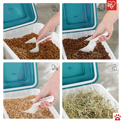 Iris Ohyama Hundefutter Aufbewahrung mit Rollen, 45L/15kg, Blau, Luftdichte Futterbox, Trockenfutter, Futterbehälter, Für Hunde, Katzen, Tierfutterbehälter, Schaufel, BPA-frei, Futtertonne, ATS-L