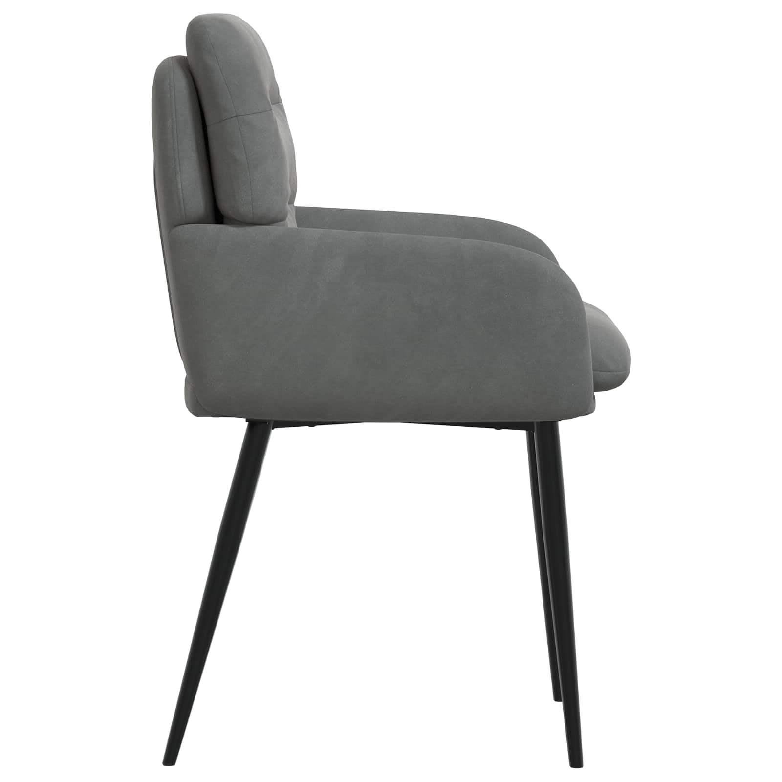 Krzesła do jadalni, zestaw 2 sztuk, aksamitne, ciemnoszare, 59 x 59,5 x 90 cm, z podłokietnikami, ergonomicznie wyściełane, nowoczesne wzornictwo, stabilny metalowy stelaż, wygodne siedzisko