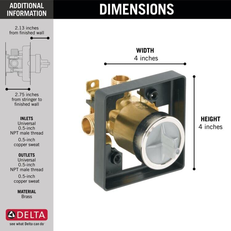 Delta Foundations Brushed Nickel Shower Set - 2-Spray Shower Head With Pressure Balance Valve
