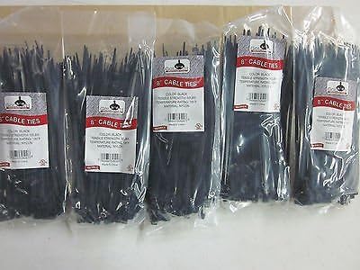 ~500~ G Industrial Tool 8" Black Wire Cable Zip Ties Nylon TIE Wraps 50lbs 185F