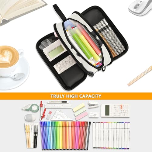 Image of ALAZA Orange Black Butterfly Bow Pattern Pencil Case Large Capacity Pencil Pouch with 3 Compartments Stationery Case Pen Bag for Boys Girls Kids Adults School Office