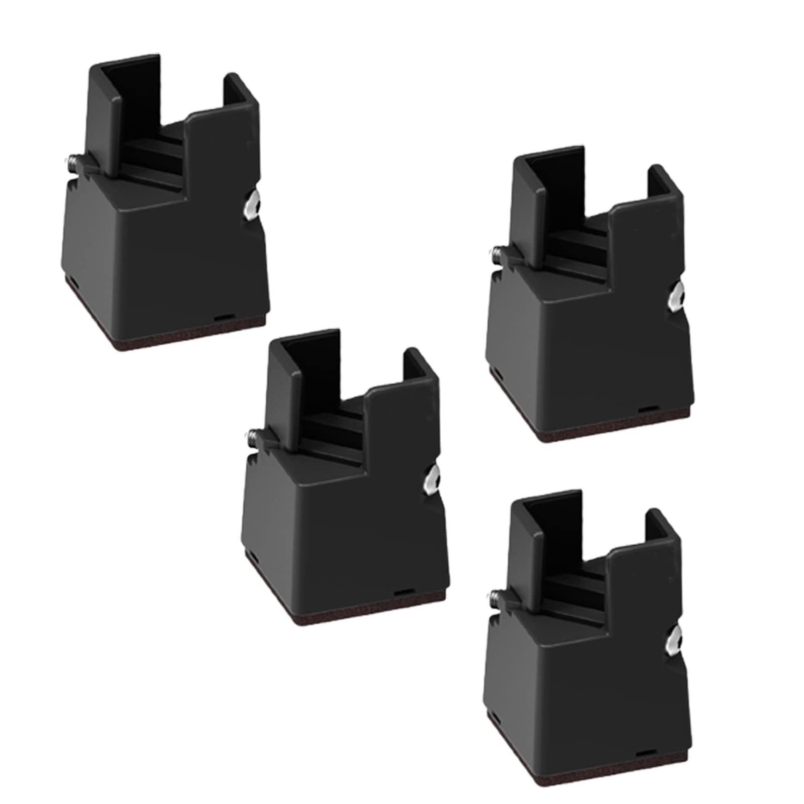 UYHBCNQD Risers Furniture Legs 4Pcs Replacement Legs Set Adjustable Desk Support Legs Cabinet Feets Blocks Furniture Foot for Right Angle(Nero,5cm)