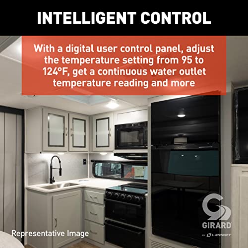 GIRARD Tankless RV Water Heater, 12V Power, 42,000 BTUs, Quiet Operation, Onboard Microprocessor, Digital User Control Panel, Freeze Protection, Easy Installation - 2022107534