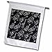 3dRose Black and White Musical Instruments Pattern - Flags (fl_354341_2)
