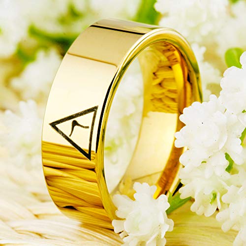 8mm Width Black Pipe 14th Degree Scottish Rite Masonic Rings,Tungsten Carbide Rings-Free Engraving Inside2