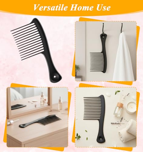 Peines de dientes anchos para cabello rizado, 2 piezas miniatura 6