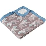 LifeTree Muslin Toddler Blankets for Boys or Girls - 2 Layers Soft Baby Stroller Blanket - Large 45