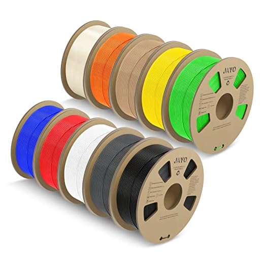 JAYO PLA+ Filamento 1.75mm, Filamento Impresora 3D, Tolerancia+/- 0.02mm, Filamento PLA+ 11KG 10 Bobinas, Negro+Blanco+Gris+Claro+Azul+Verde+Naranja+Rojo+Amarillo+Imitación madera