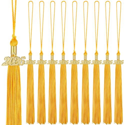 Catálogo para Comprar On-line Borlas favoritos de las personas. 48 Chuangdi 10 borlas de graduación 2026 con dijes de graduación 2026, decoración de sombrero de graduado para regalos de fiesta escolar (color dorado)