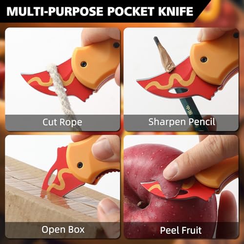 Image of Small Pocket Knife for Men,Pocket Utility Knife with 1.38''Sharp Blade,Cute Folding Knife Box Cutter,Mini EDC Knives for Everyday Carry,Ideal Gifts for Men and Women