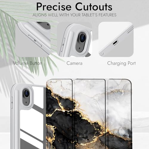 Image of Robustrion Cover for iPad 11th (A16) / 10th Generation Cover Case (2025 /2022) [Pencil Holder] (Right Side) [Auto Sleep Wake], Trifold Flip Stand Case for iPad 10th Gen / 11th Generation - Marble Cloud