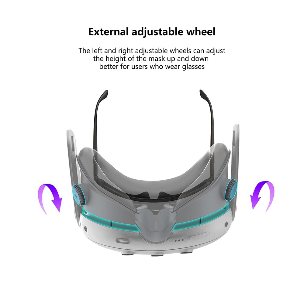 BeisDirect Masque de rechange réglable pour casque Meta Quest 3 VR Interface faciale Occultant Doux Remplacement pour Meta Quest 3
