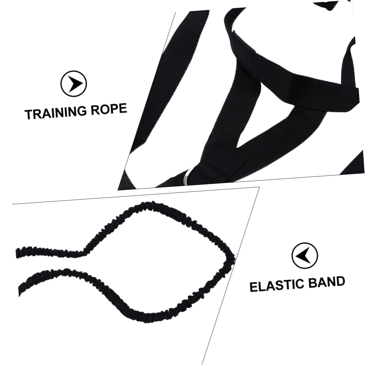 Yoga Trainingsseil mit Widerstandsband, Schwarz 1 Satz