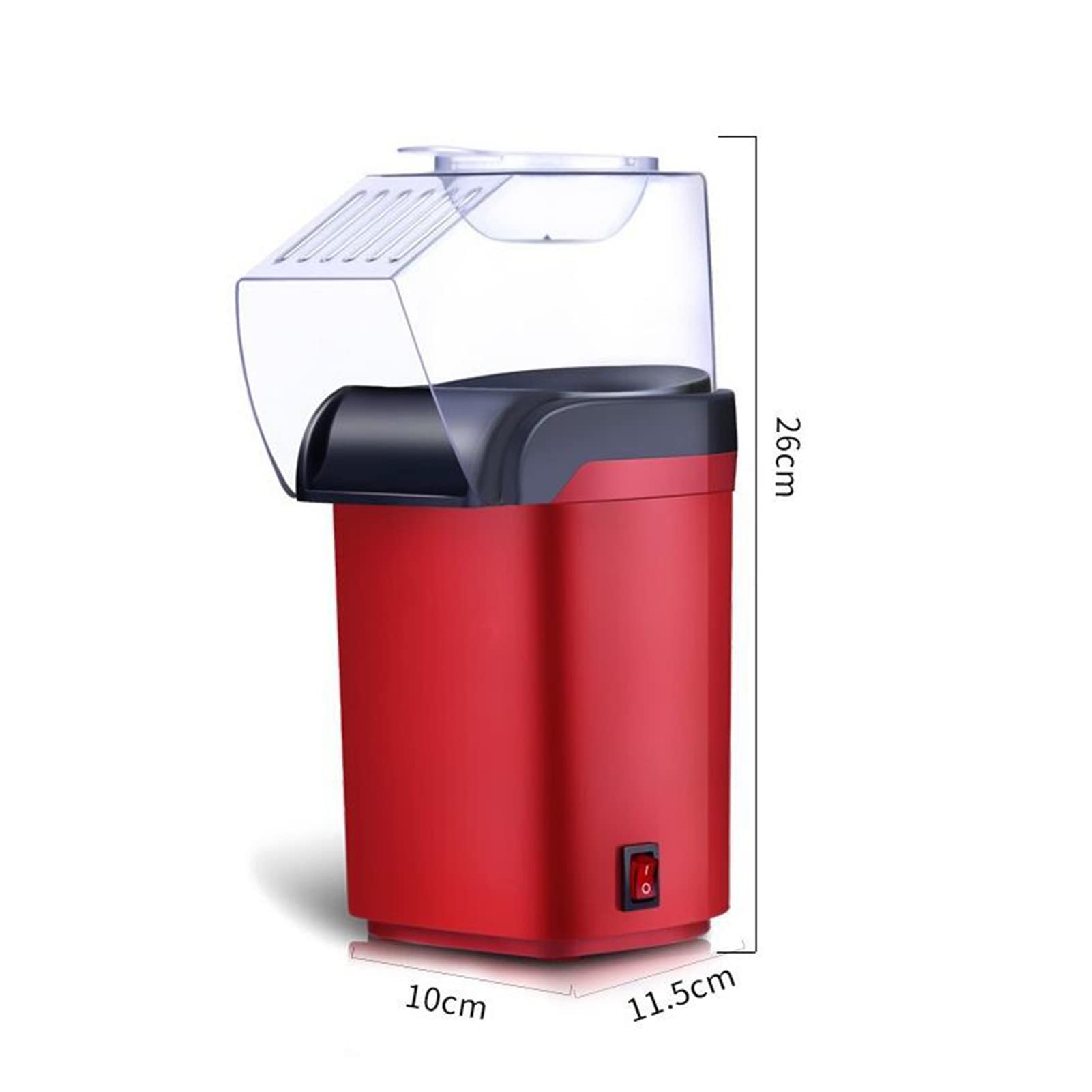 Macchina per Popcorn, Macchina per Popcorn, Macchina per Popcorn ad Aria Calda da 1200 W con misurini, gustosi Popcorn in Meno di 2 Minuti, Senza Olio, prelibatezze notturne al CIN