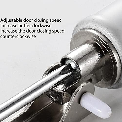 Automatic Door Closer,Door Closers, Pneumatic Buffer Automatic Door Closing Device for Residential and Light Commercial Doors Aluminum Alloy Door Closers(Silver)