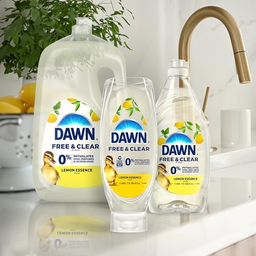 Dawn Free&Clear EZ-Squeeze Dish Soap Dishwashing Liquid Lemon 3*24.3 Fl Oz - image 8