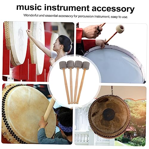 4 unidades de mazas para batería con mango, baquetas para percusión para bombo, ligeras y portátiles para enseñanza miniatura 4