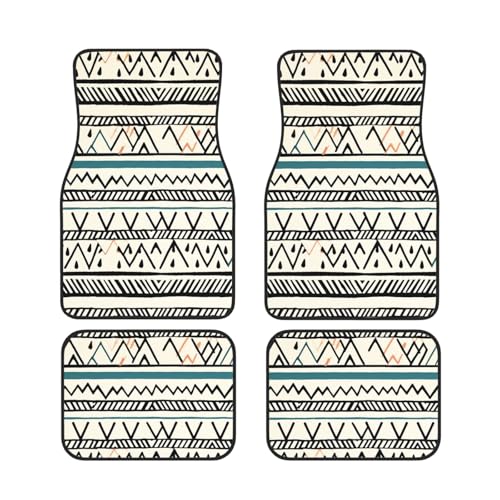Tapis de sol voiture antidérapants et robustes avec motif géométrique triangulaire