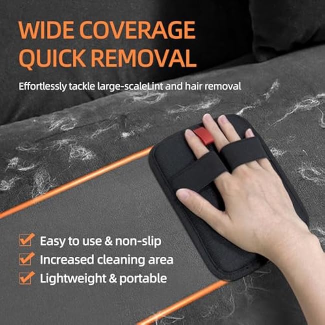 2 Pcs Pet Hair Removal Gloves, Reusable Pet Hair Remover, Electrostatic Cat & Dog Hair Remover for Couch, Furniture, Carpet, Curtain, Washable Cat Grooming Gloves, Animal Fur Remover Tool-FCwaaE8X