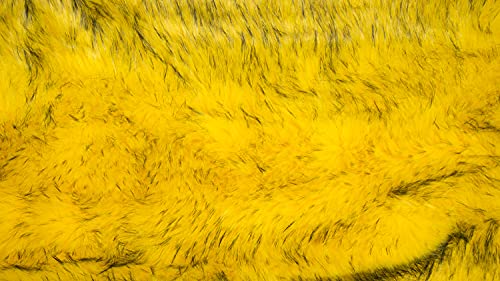 Tissu fausse fourrure jaune ciel de luxe en coupon 150x50cm