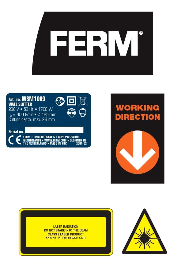 Laser radiation warning label and laser hazard symbol