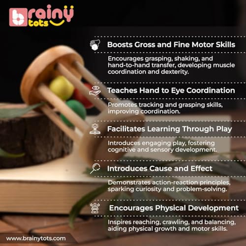 Image of Rolling Drum Rattle & Balancing Wobbler Set | Montessori Baby Toys for Sensory Play & Motor Skill Development | Safe, Durable & Eco-Friendly Toys for Newborns 0-12 Months