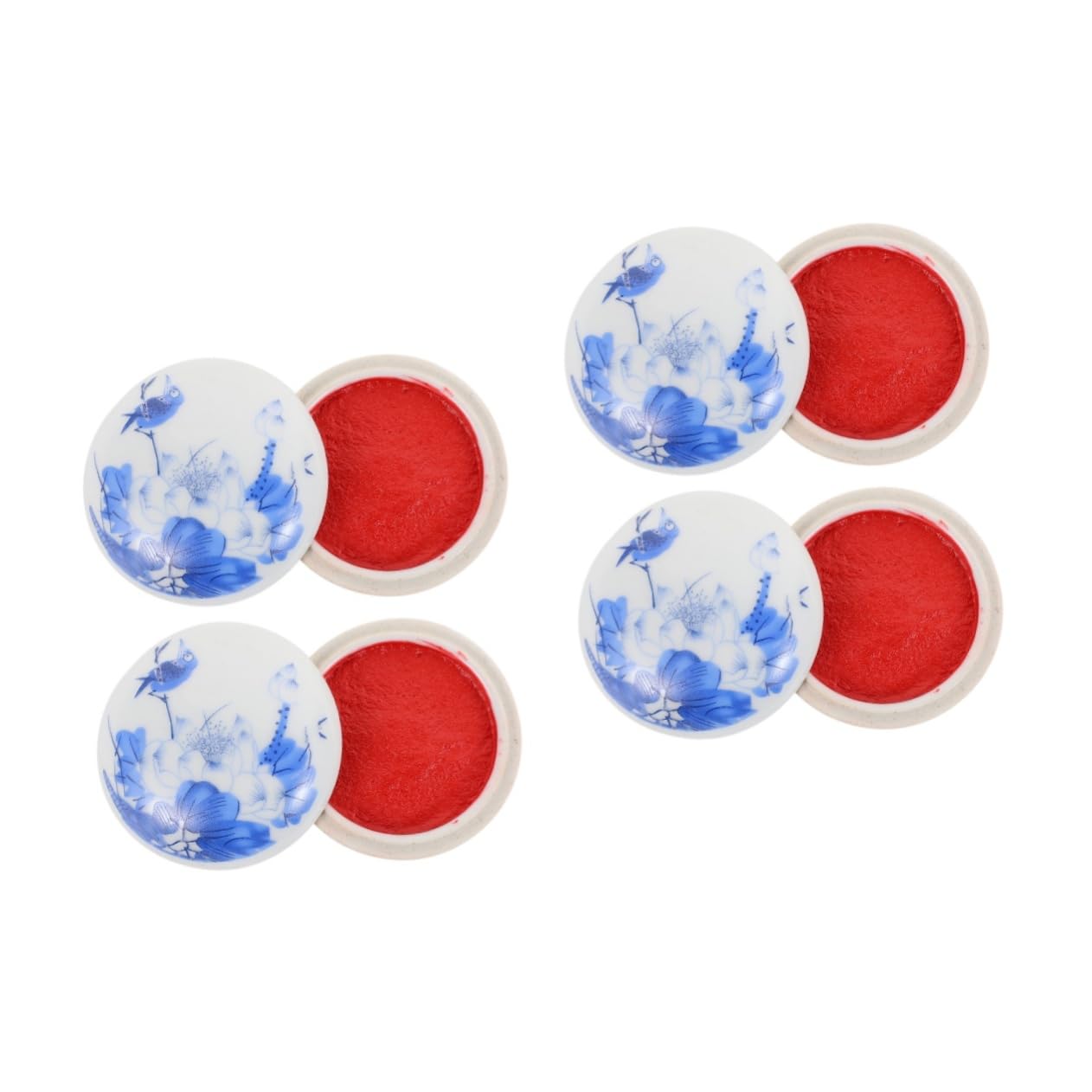 Tofficu 2 Set Tampone di Inchiostro Timbro di Inchiostro Cinese Calligrafia Impronta Digitale Inchiostro A Pasta Rossa Inchiostro del Sigillo Cinese Rosso 2 Pezzi * 2